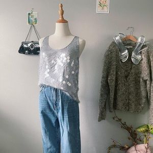 Gorgeous sequin grayish top from Mango